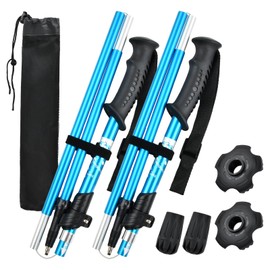 Foldable Hiking Poles, 110-130 cm Hiking Poles, Telescopic Adjustable, Nordic Walking Poles for Men and Women, 6013 Aluminium Lightweight Trekking Poles for Hiking, Walking, Mountaineering, Outdoor