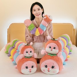 champracer Rainbow Alphabet Caterpillar Doll, Cuddly Toy, Caterpillar Plush Toy, Rainbow Caterpillar Plush, Soft Caterpillar Cuddly Toy Toy Figure Plush, Rainbow Caterpillar Plush Toy (70 cm)