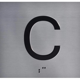 BUILDINGSIGNS.COM C Floor Elevator Jamb Plate Sign (Cellar Floor) with Braille and ....-REF24-1027