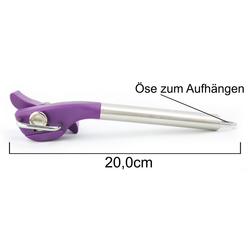 NOVA Multican Sicherheits- Dosenöffner Keine scharfen Kanten Edelstahl (lila)