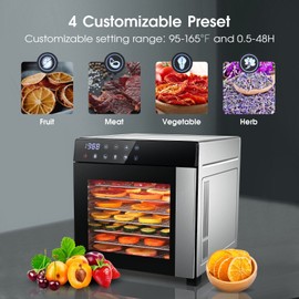 Amzgachfktch Food Dehydrator 8 Trays Stainless Steel Jerky/Herbs/Ve