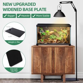 MECESOR Reptile Lamp Stand Adjustable Height 15.7-73.6inch with 360°Adjustable Swing Arm Heat Lamp Stand Plant Floor Light Holder for Bearded Dragon Turtles Snake and Chicks
