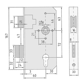 Replacement Lock PZW 60/72/8 with Stainless Steel Cuff 33 x 165 for 40 mm Pipe