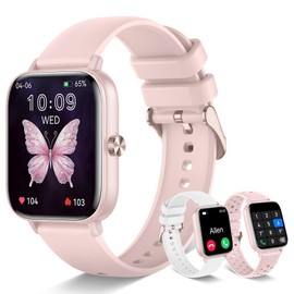 Smart Watch for Women Answer/Make Calls, 1.83'' Touchscreen Smartwatch with 100+ Sport/Heart Rate Sleep Monitor/Pedometer/AI Voice, Waterproof Fitness Activity Tracker, Compatible Android/iOS, Pink