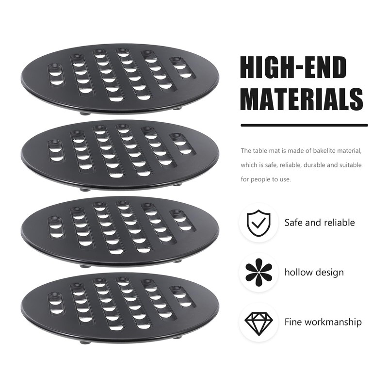 Cabilock 4-Piece Heat Protection Set, Decorative Table Coasters Made of