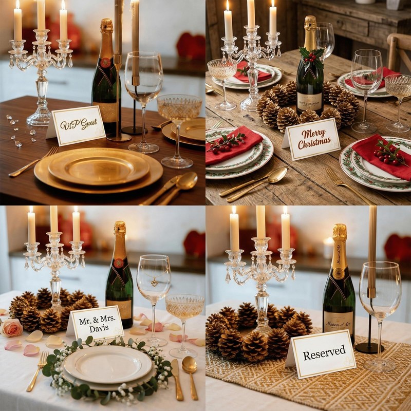 Glamoreal 100 Pcs Place Cards for Table Setting, 2" x