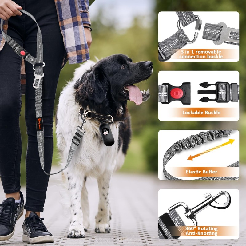 Removable Dog Seat Belt Harness for Car, 3 in 1