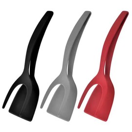 3 Spatulas and tweezers 2 in 1. Easy-grip spatula for turning eggs, fish, pancakes, tortillas, etc. (3 pieces)