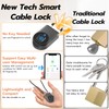 Fingerprint Cable Lock, eLinkSmart Fridge Locks with Bluetooth APP Control,