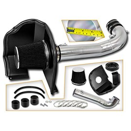 Cold Air Intake System with Heat Shield Kit + Filter Combo BLACK Compatible For 14-20 Silverado Escalade Suburban Tahoe Yukon Denali V8