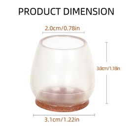 SUQ I OME Chair Leg Floor Protectors for Hardwood Floors Felt Furniture Pads Silicone Caps 16 Pack Non Slip Reduce Noise Clear Round Medium Fit (Medium)