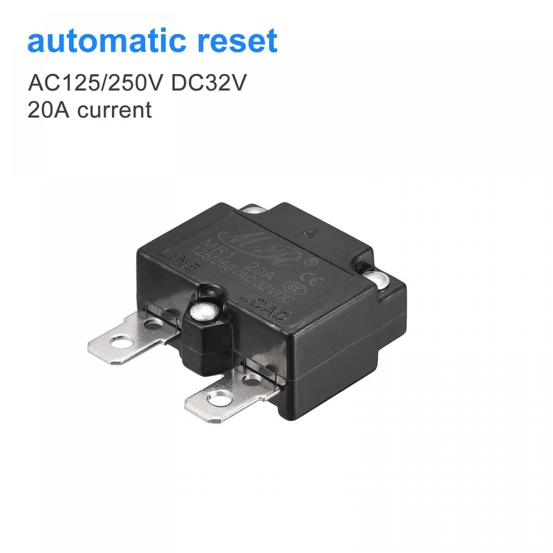 sourcing map Overload Protection 20A AC125/250V DC32V Automatic Reset Thermal