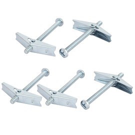 uxcell® M8 x 100mm Male Thread Spring Loaded Hollow Wall Round Head Toggle Bolt 5pcs