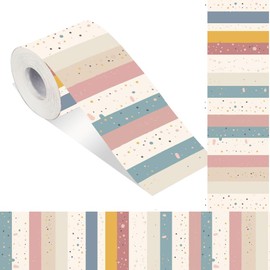 AWEELON 65 Ft Boho Classroom Bulletin Board Border Polk Dot Stripes Straight Rolled Border Trim Colorful Classroom Borders for Bulletin Board Decorations School Classroom Home