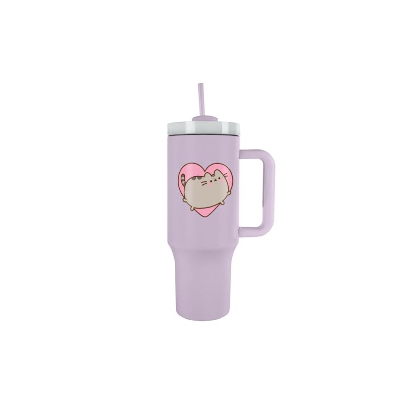 Pyramid International Pusheen Heart 40oz/1200ML Tumbler with Straw and Lid,