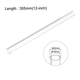 QUARKZMAN PVC transparent tube, inner diameter 16 mm, diameter 22 mm, length 305 mm, acrylic plastic tube for lamp making, floor lamps, furniture