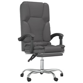 YAFF Massage Reclining Office Chair Gray Faux Leather-9779