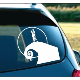 Unbranded Nightmare Before Christmas Jack & Sally Vinyl Decal for car Truck laptop 6"White