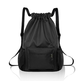 BAOWUABJ Drawstring Bags, String Backpack, Large Waterproof Sports Backpack for Kids Adults, Unisex, Swim PE Bags Drawstring Gym Bags Sports Backpacks Swimming Bags for School Sports Swimming Travel