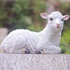 CHICIRIS Handmade Lifelike Sheep Statue, Realistic Lamb Figurine, Garden Sculpture,