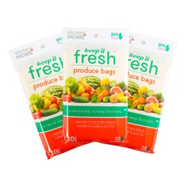 Keep it Fresh Produce Bags - 30 Reusable BPA Free Freshness Produce Bags & Twist Ties - Keeps Fruits, Veggies, and Flowers Fresher Longer