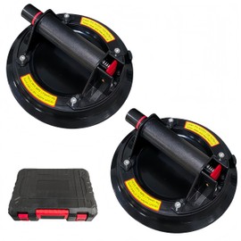 2PCS 8-Inch Glass Suction Cups, Heavy Duty Window Tile Large Suction Cups, Industrial Strong Glass Suction Cup Lifter to Lift Large Glass Windshield with Ergonomic Handle Max Load 480LBS