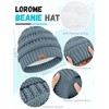 LOROME Winter Beanie Hat Scarf Gloves, Warm Fleece Knit Winter