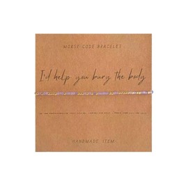 DATOA I‘d Help You Bury The Body Morse Code Beads Bracelet to Friend Gold Friendship Strand Bracelet Jewelry for Women - Purple