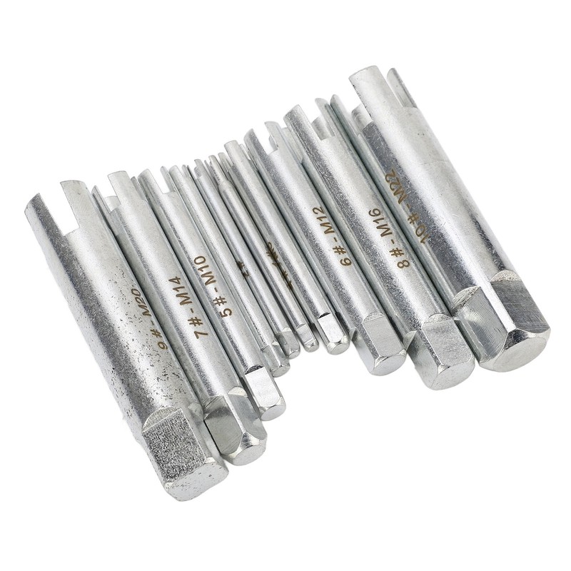 10Pcs Screw Tap Extractor Set Quenched Alloy Steel Broken Screw