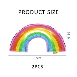 2 pieces of rainbow party decoration balloons, printed balloons, theme party balloons, rainbow foil balloons, rainbow birthday banners, girl birthday decoration balloons