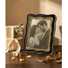 Afuly Black 5x7 Picture Frame Vintage Gold Wavy Resin Photo