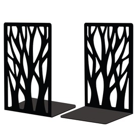 Peacoblue Metal Bookend Stopper Holder Stand for Shelves Decorative, 13.5x11x20cm Modern Creative Heavy Duty Study Book End for Desk Shelf, 1 Pair (Dead Tree)
