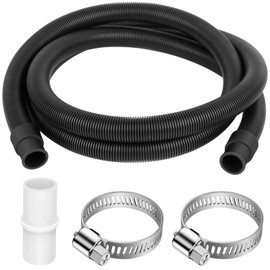 twoonto Drain Hose Extension for Washing Machines, 2.5M Universal Washing Machine Hose Black, Drain Hose Dishwasher Extension Set Including Hose Connector and Hose Clamps