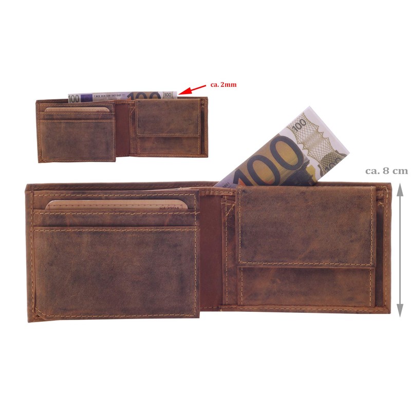 Greenburry Vintage Forest WMH02 Leather Wallet Brown, brown, Hook &