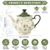 45oz Bone China Teapot, Vintage Green Floral Large Tea Pot