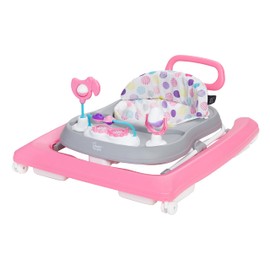 Smart Steps Trend Plus 2-in-1 Activity Walker with Deluxe Removable Toys, Walk-Behind Bar, Adjustable Height and Flat Fold Frame for Storage, Ages 6 Months +, Orbits Pink