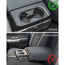 AUGREX - Insertos para portavasos para consola de coche con capacidad para 2 tazas para Ford F-150 XLT XL Lariat solo 2015-2017, apto para F-250 F-350 Super Duty 2017-2019, reemplaza FL3Z-1513562-AD