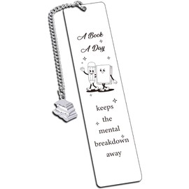 Zaamwoyy Funny Bookmark Gift for Book Lover, Inspirational Mental Bookmark for Reading Women Bookworm Bookish Nerd, Christmas Birthday Gifts for Girls, A Book A Day