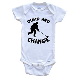 Really Awesome Shirts Dump And Change Funny Hockey One Piece Baby Bodysuit, 6-9 Months White
