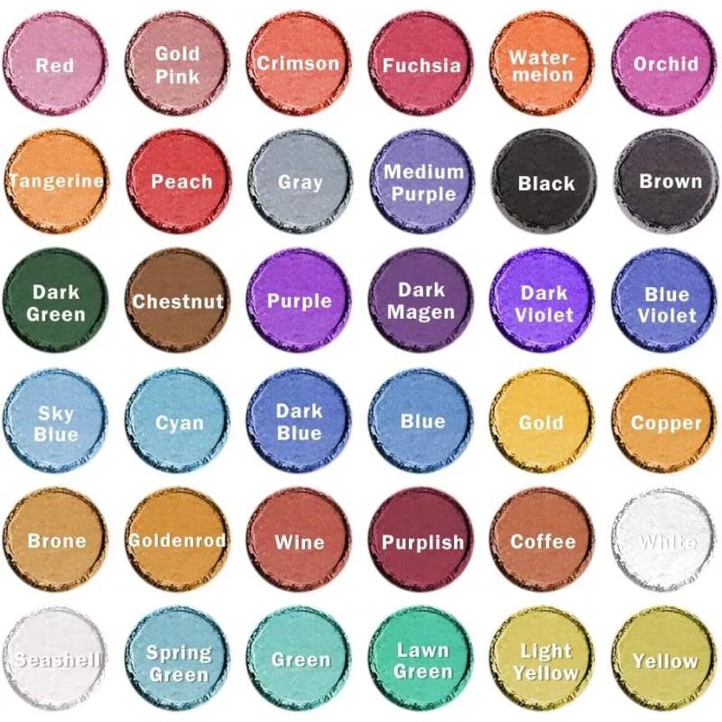 Let's Resin Lets Resin 36 Set Polvo Mica Epoxy Pigmento