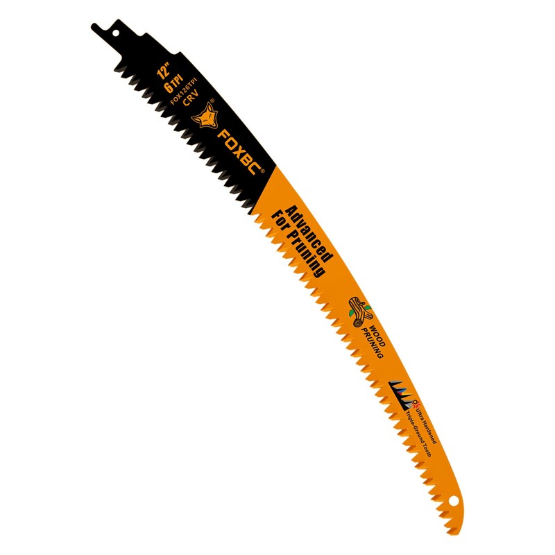 FOXBC 12 Inch Japanese Teeth Reciprocating Saw Blade 6TPI, Curved