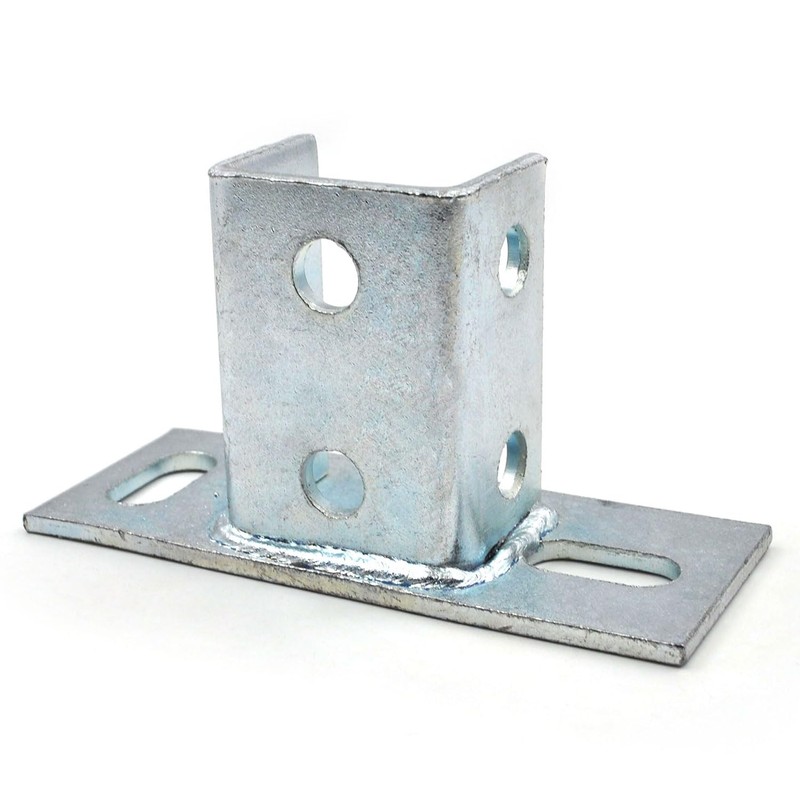 (4-Pack) 2 Slot U Post Base for 1-5/8" -5/8" Single