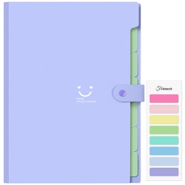 Forvencer Accordion File Organizer, Letter Size, 7 Pocket Expanding File Folder, Cute File Folder with Labels, Portable File Organizer for School Office Supplies, Folders for Documents, Purple
