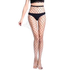 Ypser Fishnet Tights Mesh Stockings Sparkle Rhinestone Glittering Net Pantyhose