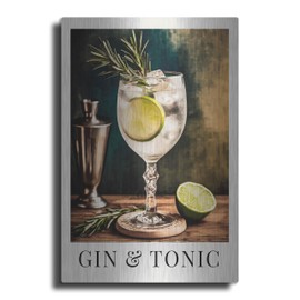 Luxe Metal Art 'Gin And Tonic' by Andreas Magnusson Metal Wall Art, 12" x 16"