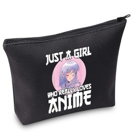 WZMPA Anime Cosplay Cosmetic Bag Anime Fans Gift Just A Girl Who Really Loves Anime Makeup Zipper Pouch Bag Anime Girls Teenagers Merchandise, Really Loves Anime