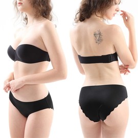 Buankoxy 6 Pack Women's Invisible Seamless Mid-Rise Panties No Show Laser Cut Hipster Briefs Underwear(9,Multi Colors)