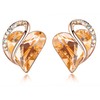 Leafael 18K Rose Gold Plated Love Heart Stud Earrings with
