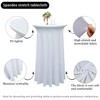 2-Pack 24"x43" White Round Cocktail Table Skirts | Stretch Spandex