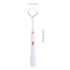 Healifty 4Pcs Dental Mirrors with Led Light Handheld Oral Inspection Tools Anti-Fog Curved Angle for Professional and Home Use 6In X 1In X 0.6In